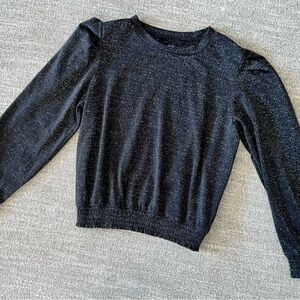 Black Sparkle Long Sleeve Top